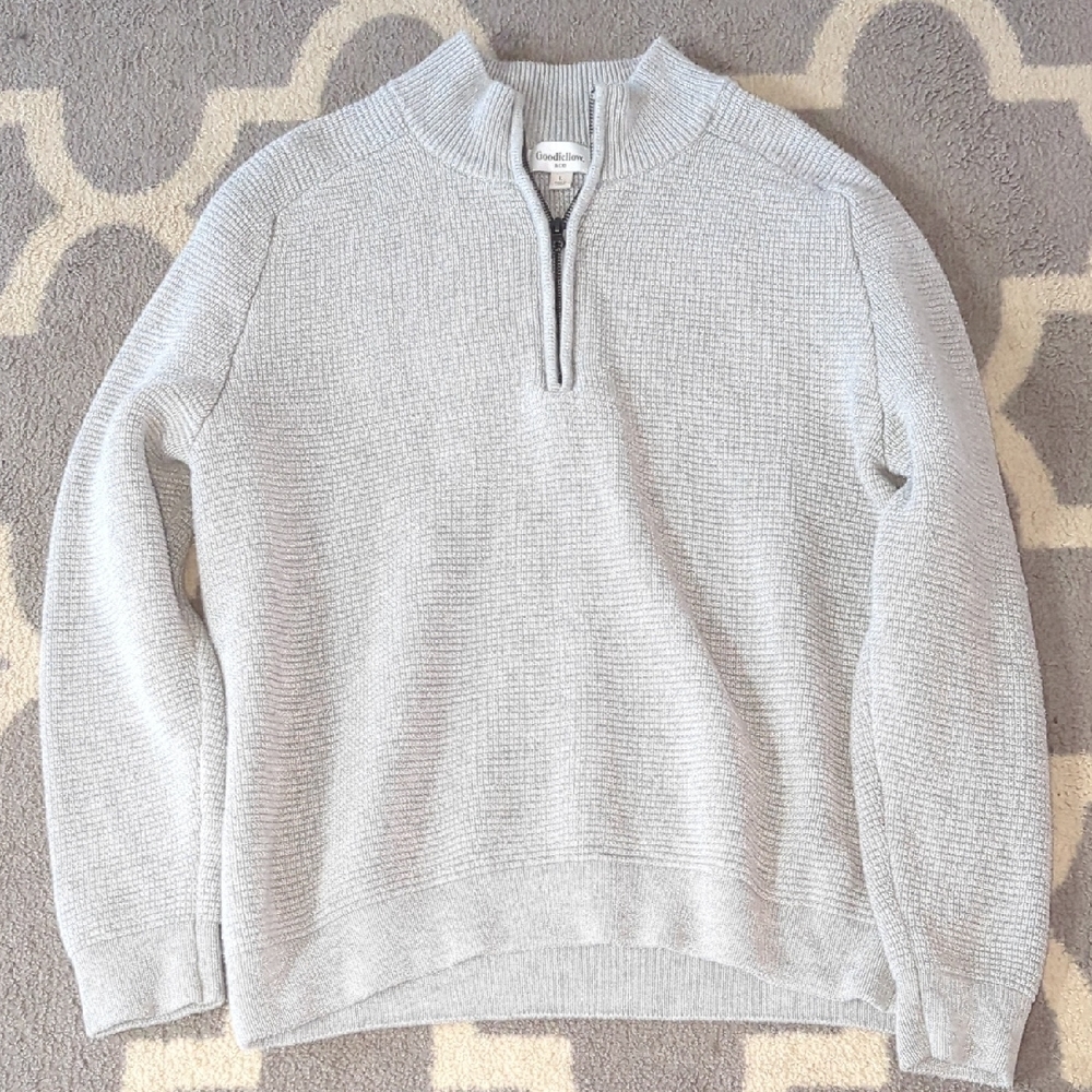 Goodfellow & Co Men's Light Gray Zip-Up Sweater